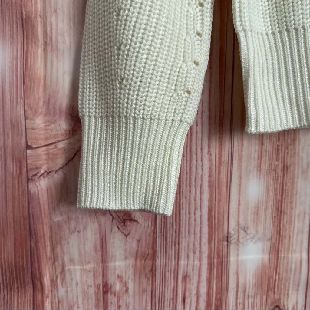 English Factory Ivory Puff Sleeve Crewneck Sweater Size XS - Image 9