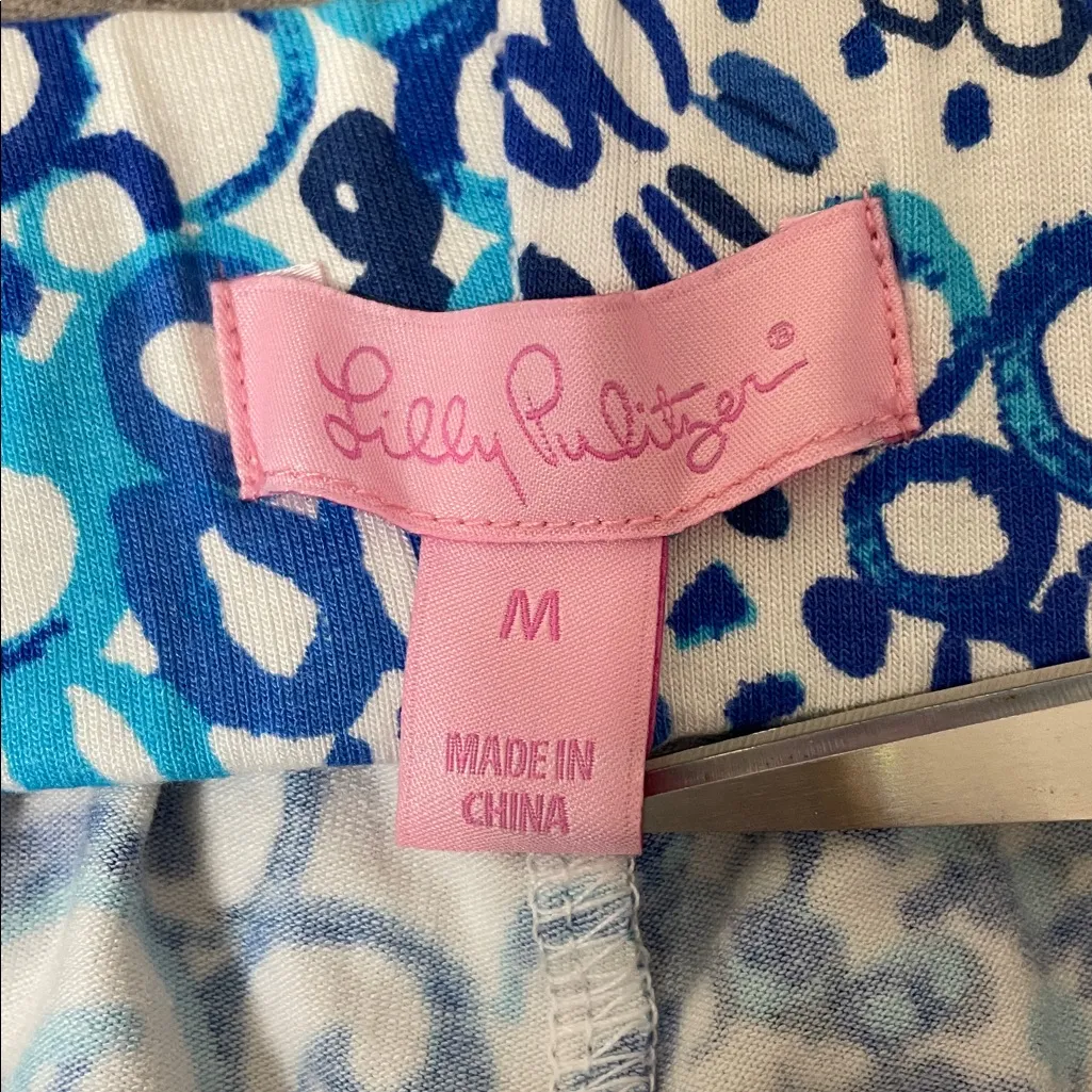 Lilly Pulitzer Georgia May Palazzo Pants Resort White Midnight Blues size Medium - Image 7