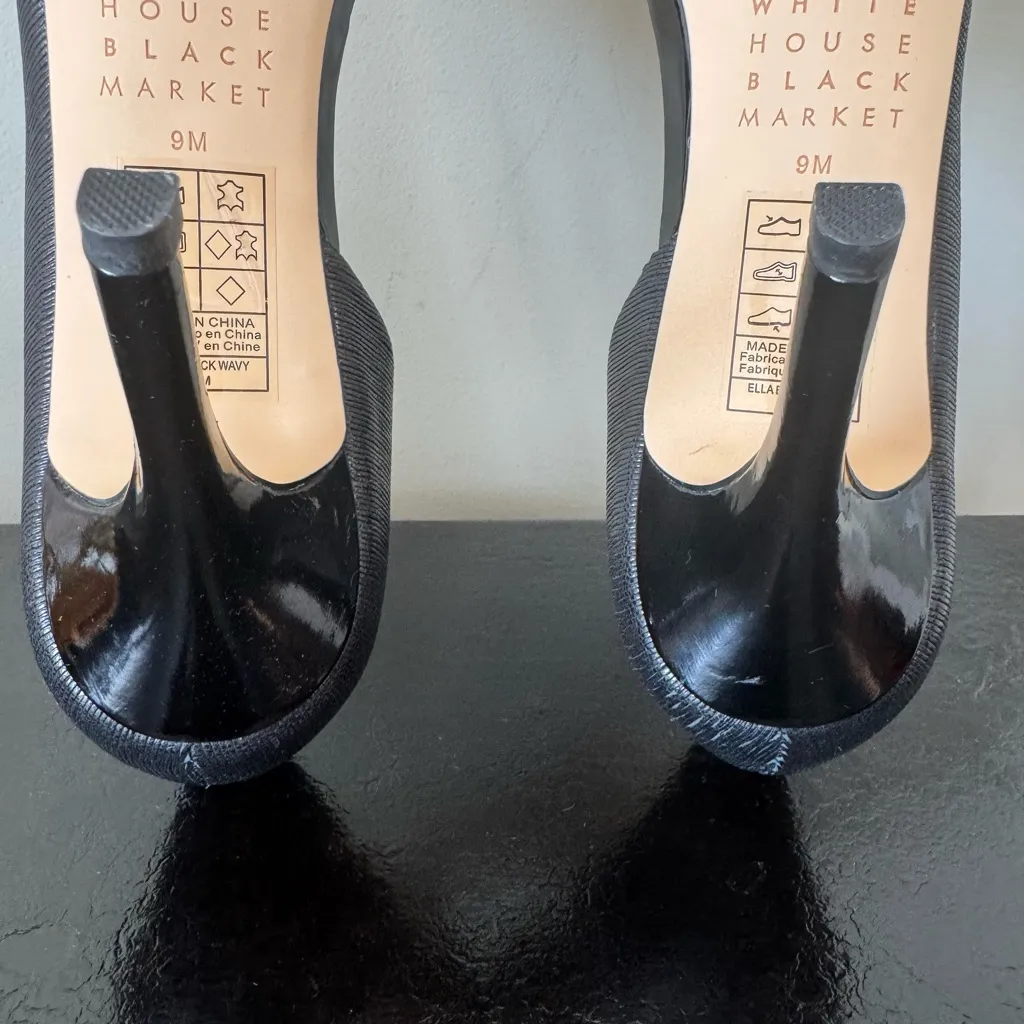 White House Black Market Ella Black Wavy Heels - Image 7