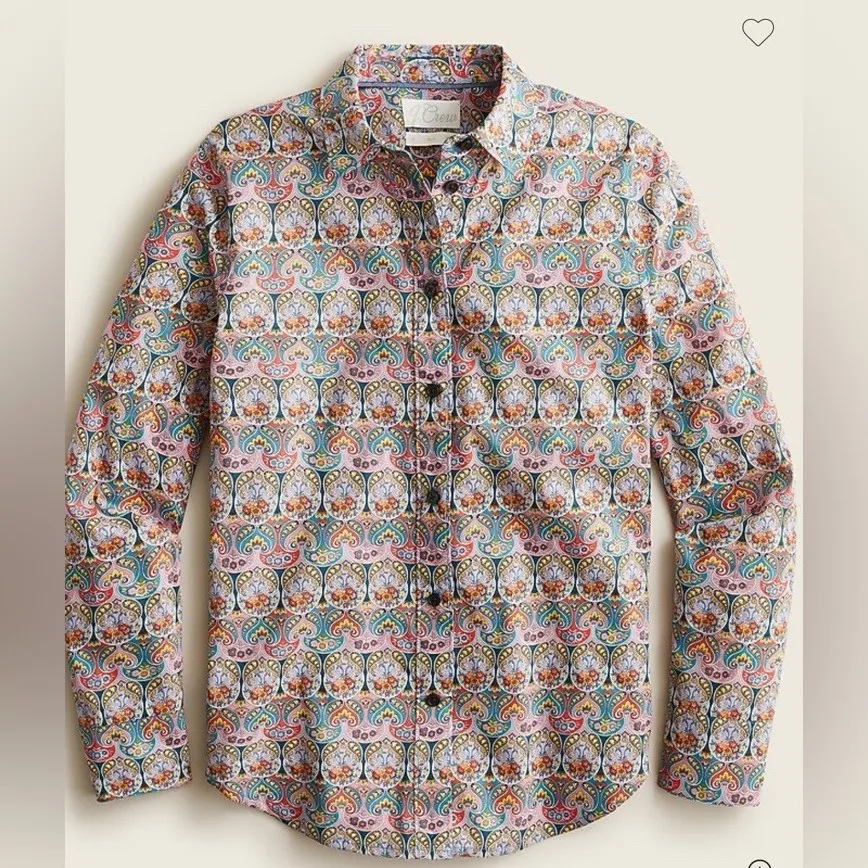 J.Crew slim-fit organic cotton shirt in the Liberty "Georgia Duke" print Size 2 - Image 3