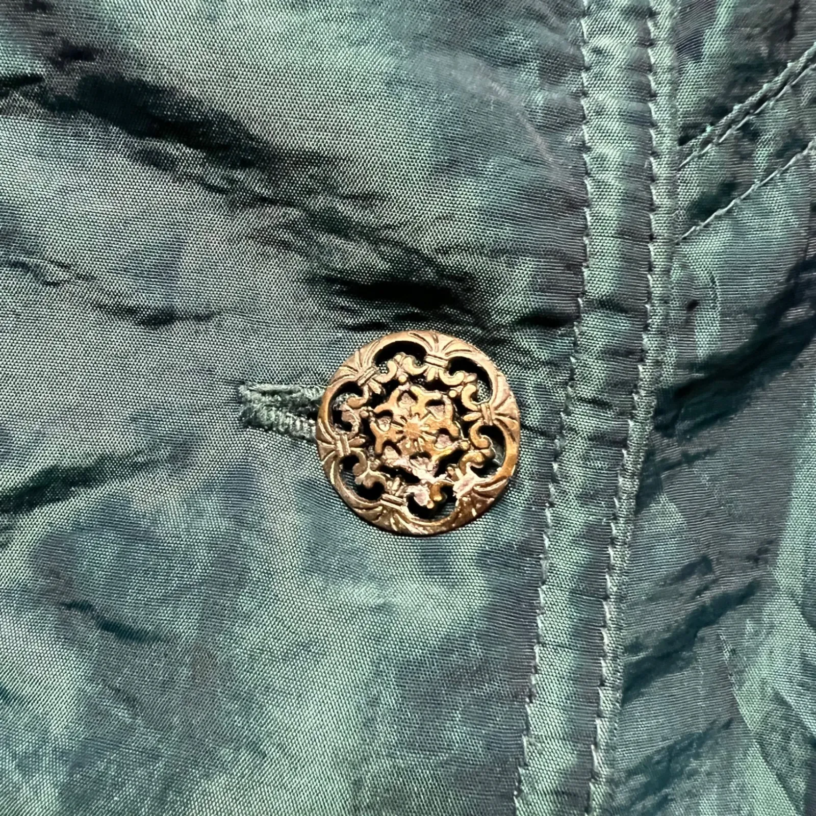 Vintage IZZI Outerwear Puffer Coat Insulated Winter Jacket Teal M 80s 90s Green Size M - Image 2