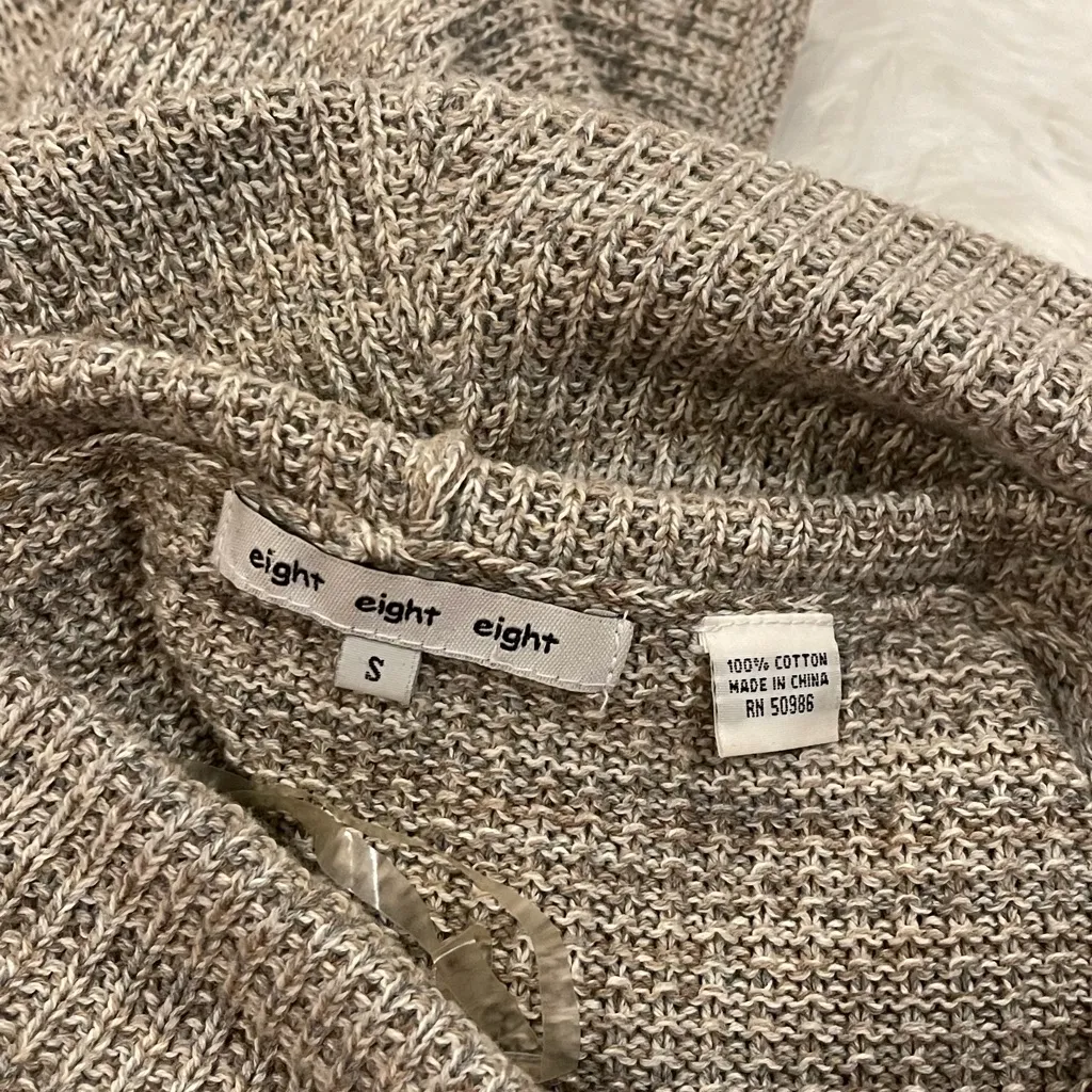 Eight Eight Eight tan turtleneck cowl neck tan long sweater woman’s small - Image 6