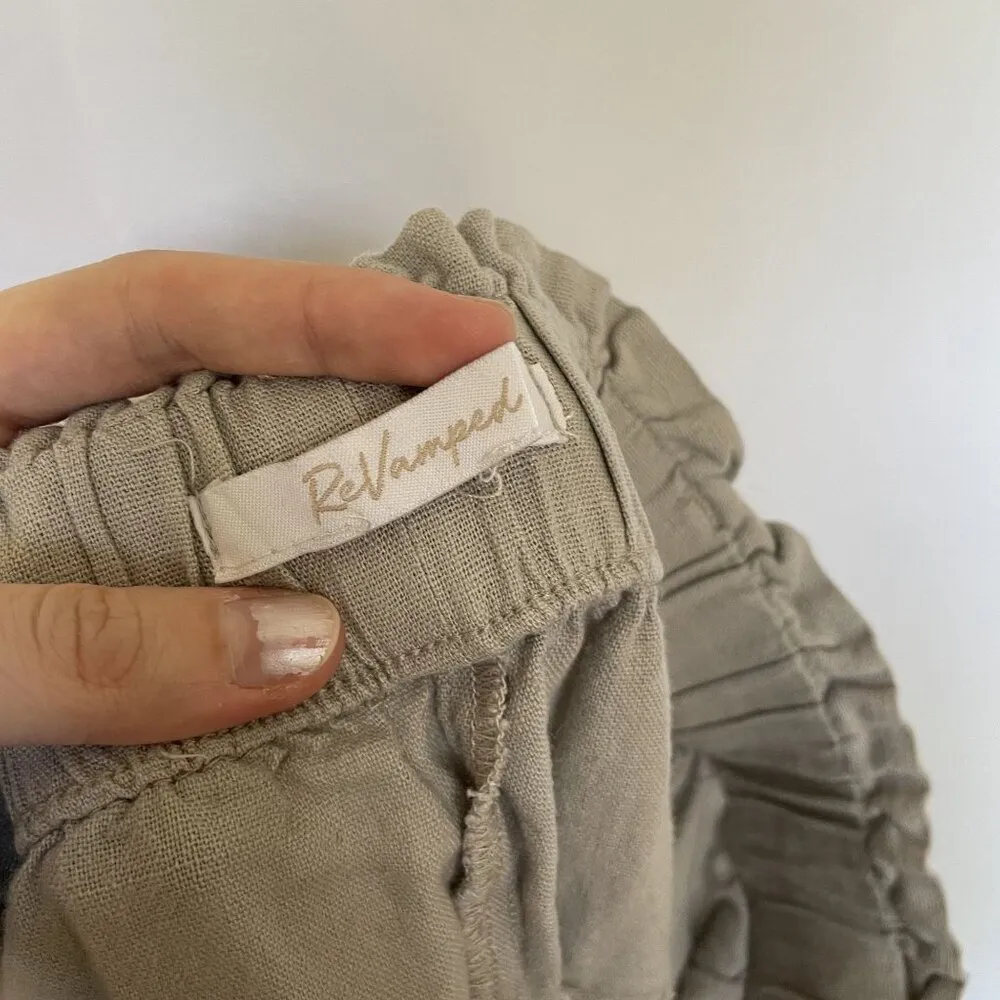 ReVamped beige tan linen rayon pants comfortable casual pockets lightweight Size XS - Image 9