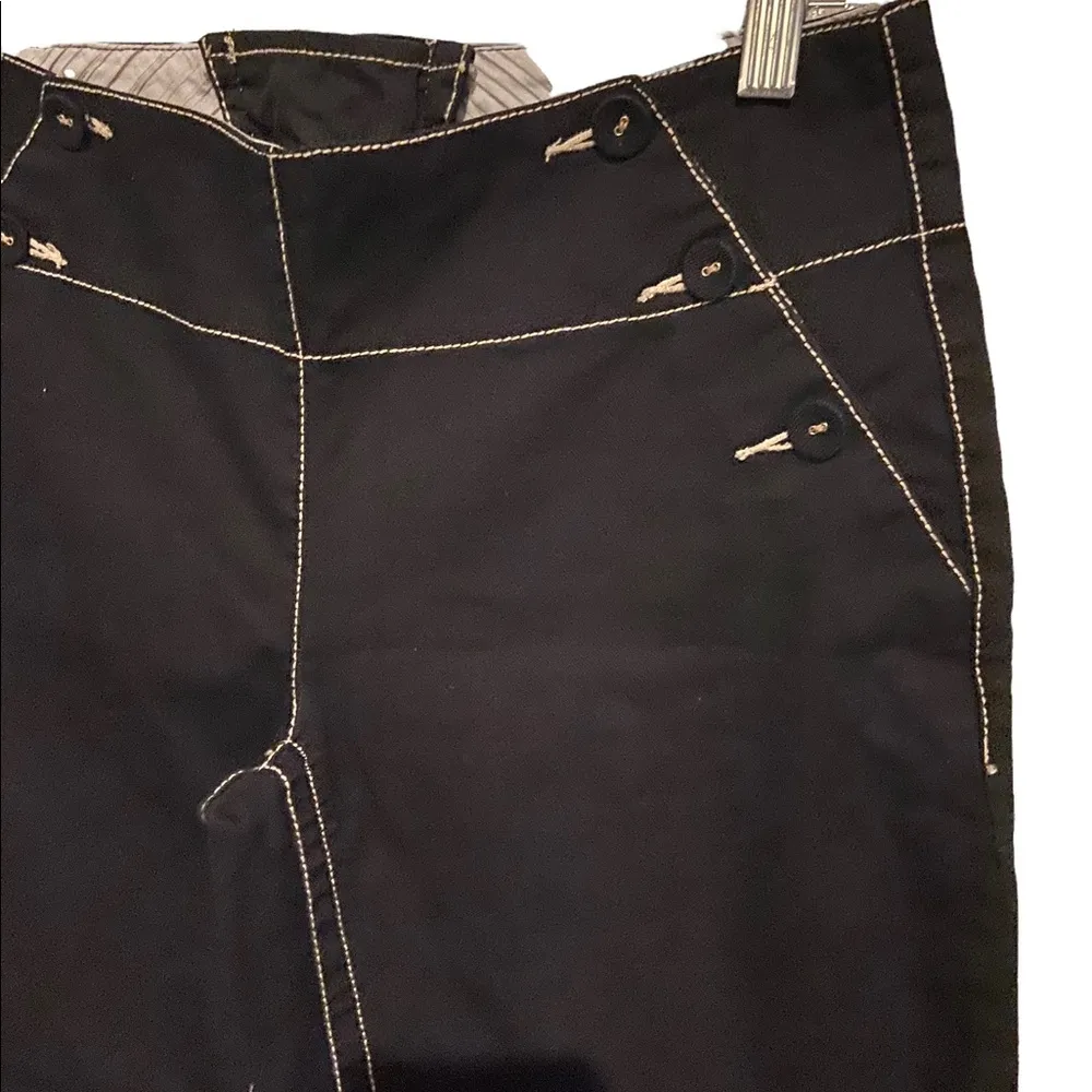 Free People black cropped wide leg 6 sailor front contrast stitch lace up back - Image 3