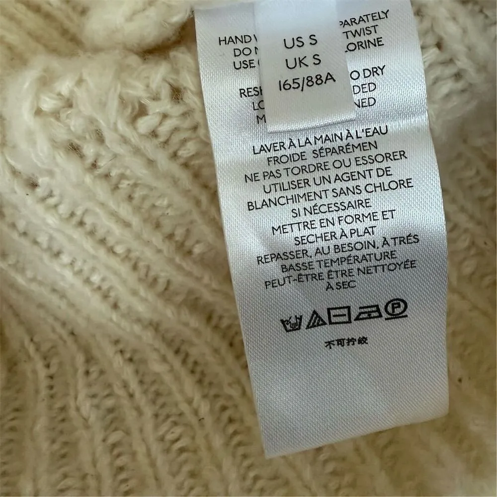 Pilcro Women's V-Neck Pullover Wool Blend Sweater Ivory Size S Relaxed Fit - Image 10
