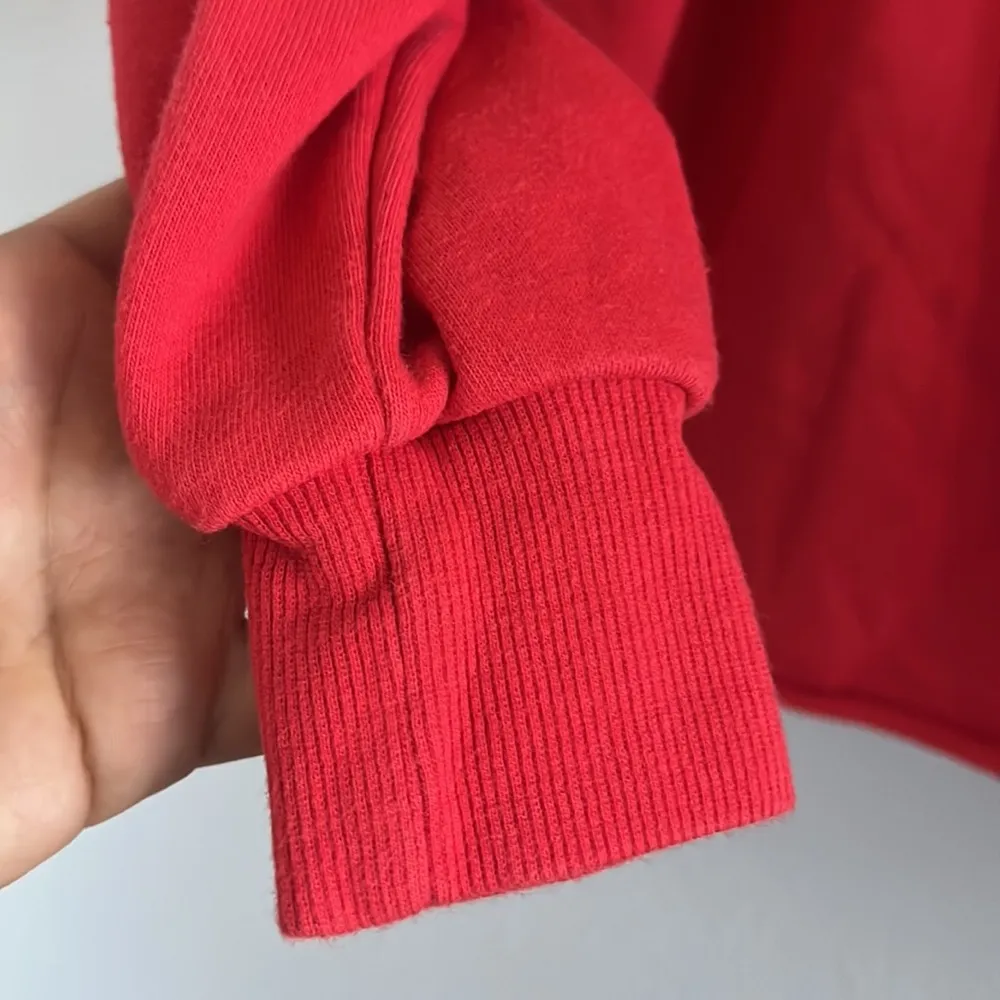 Urban Outfitters Kimchi Blue Smocked Neckline Cropped Sweatshirt Top Red XS - Image 5