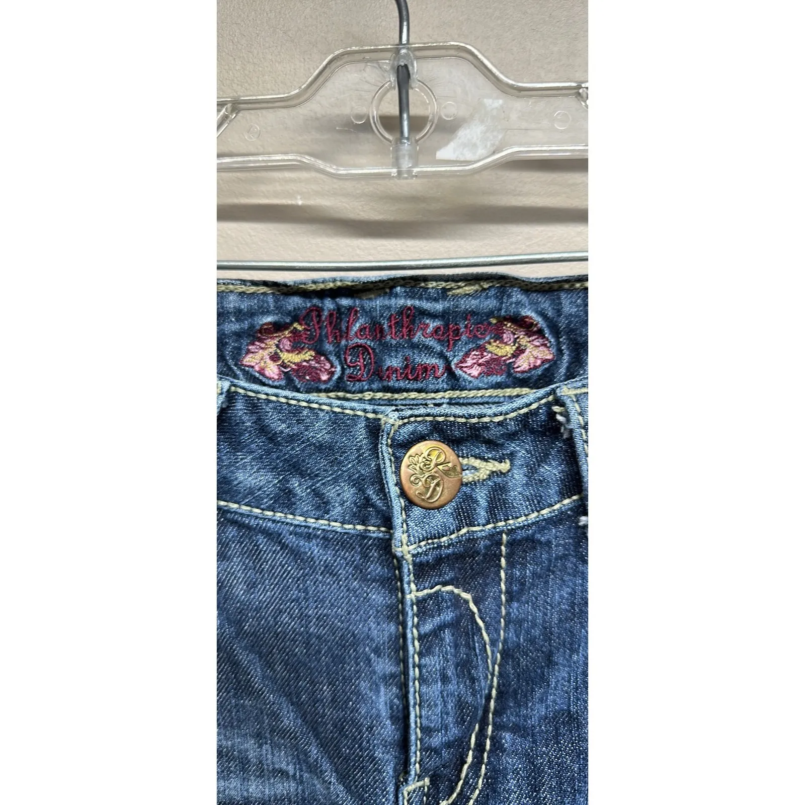 PhilanthropyJeans Bootcut Embellished Pockets Medium Wash Denim Size 32/14 Blue - Image 3