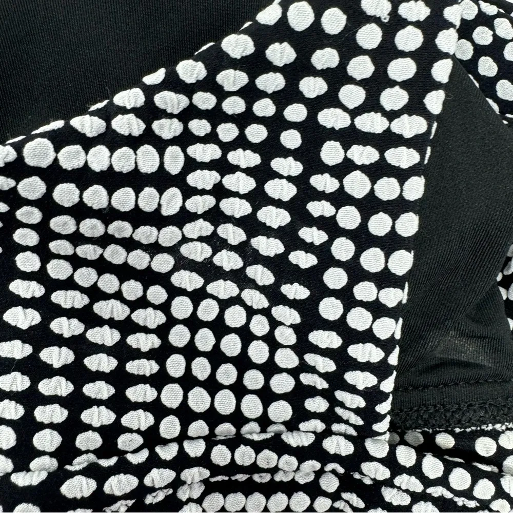 Size M Bikini Top Jacquard Tie Banded Wide Strap Scoop Polka Dot NEW - Image 4