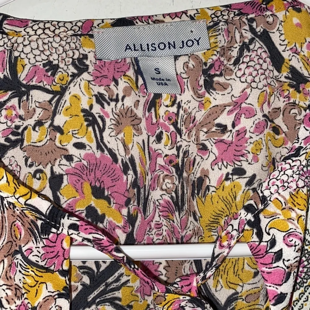 Allison Joy blouse peasant‎ shirt floral medallion small - Image 2