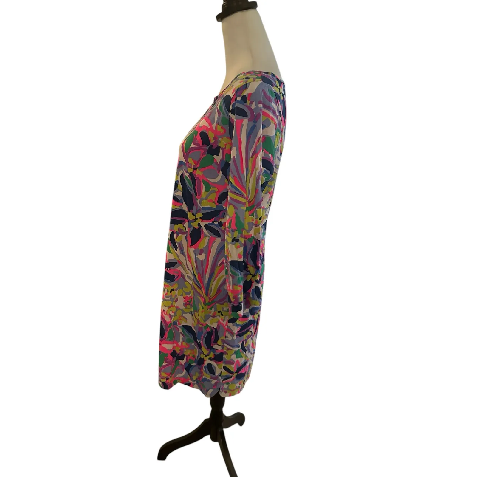 Lilly Pulitzer  3/4 Sleeve Dress Medium Pink Blue White Purple - Image 2
