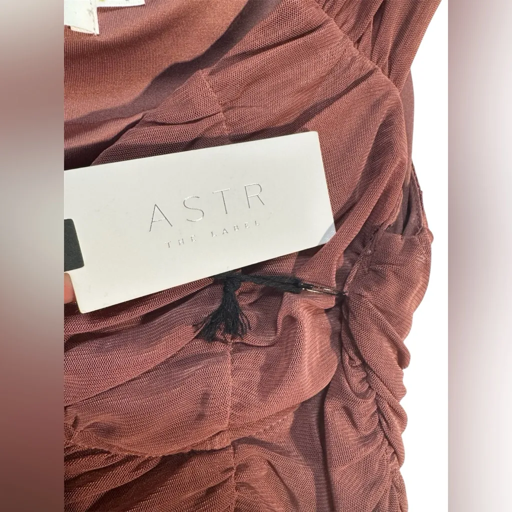 NWT ASTR THE LABEL Revolve Dusty Pink Bradburry Ruched Bodycon Mini Dress S - Image 5