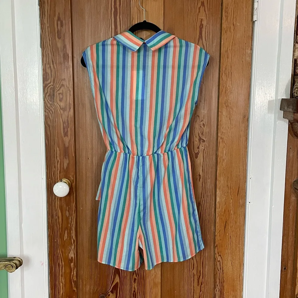 NWT Le Bain par Molly Bracken Blue Honfleur Stripe Wrap Front Jumpsuit - Sz XS - Image 6