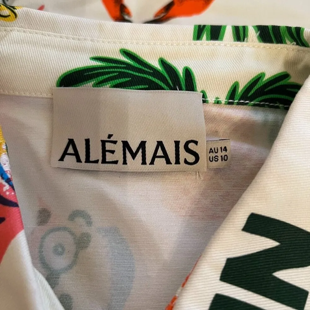 NWOT ALEMAIS x Alan Berry Rhys Samaki Cropped Organic Cotton Shirt Women's Sz 10 - Image 5