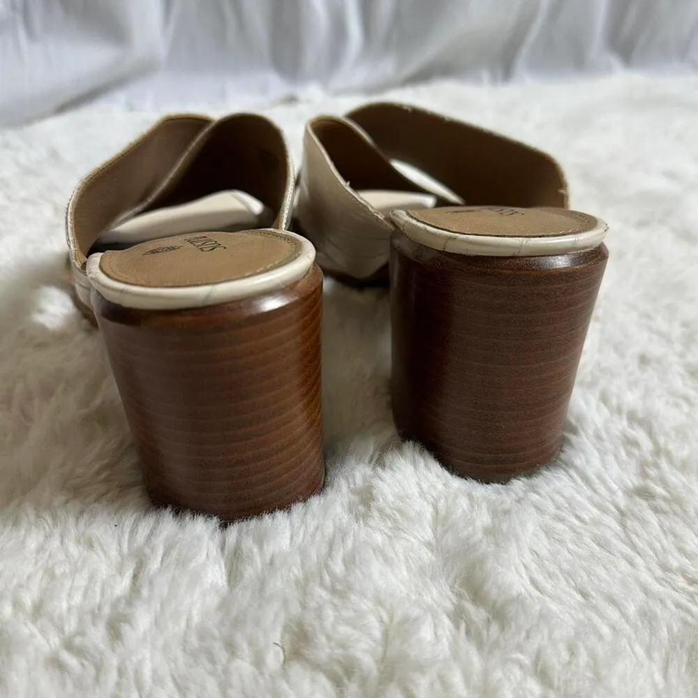 Cream croc print mule sandals #mules Tan Size 8 - Image 5