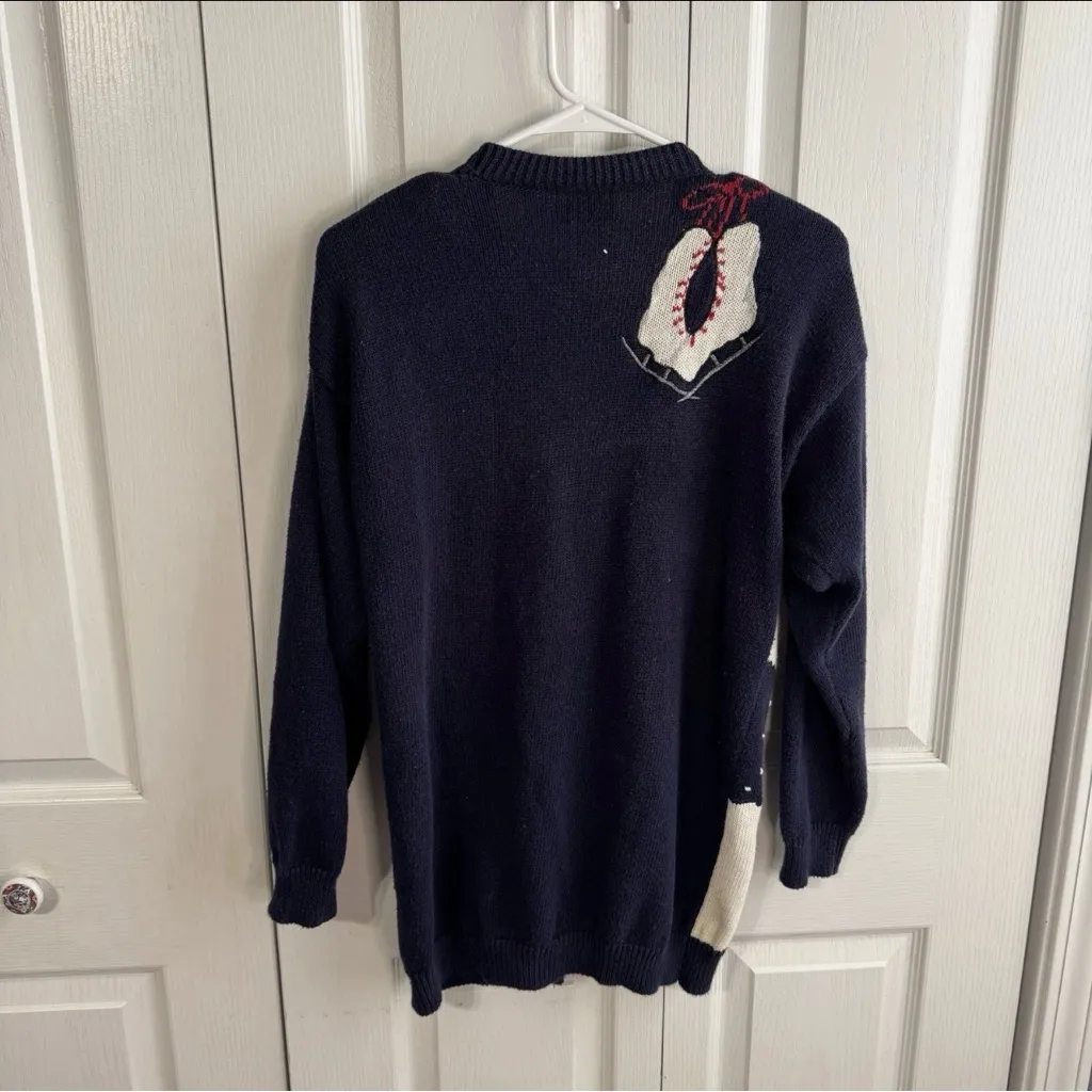 Susan Bristol 1992 hand knitted ice skating cardigan size small - Image 7