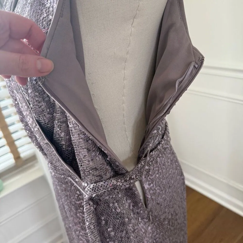 Be by Chetta B Lavendar Mauve Halter Style Formal Dress Gown Sequin 10 - Image 6