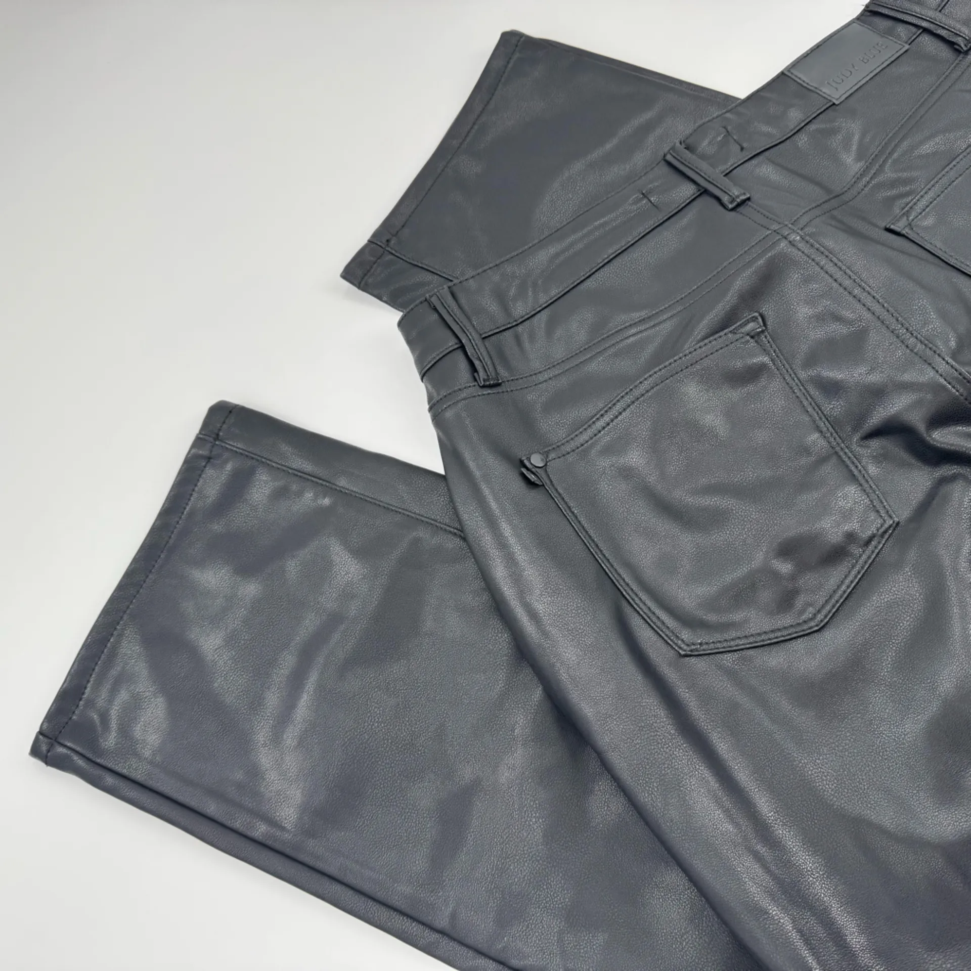 Judy Blue Faux Leather Tummy Control High Rise Straight Pants Black Size 14W NWT - Image 6