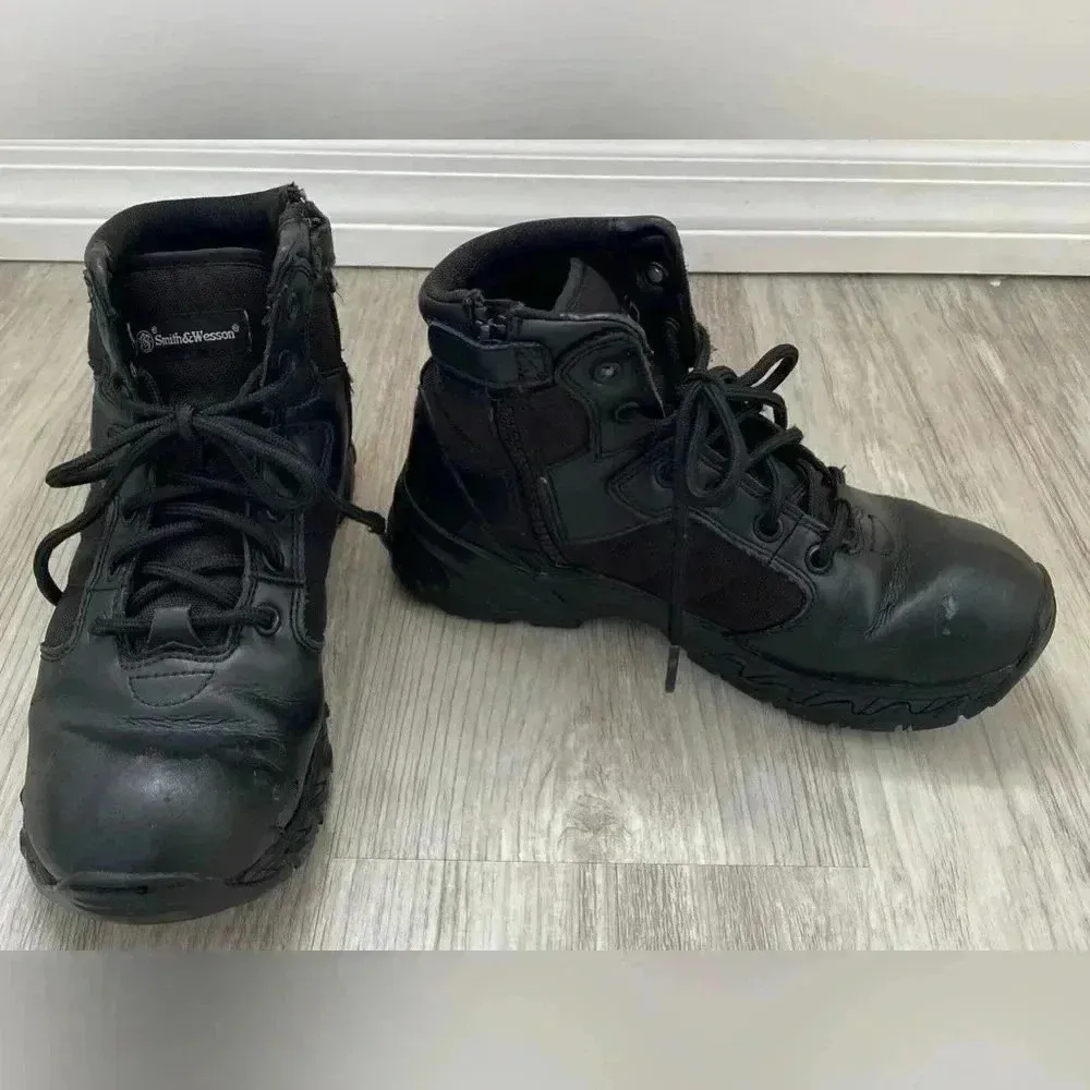 Smith & Wesson | Black Tactical Combat Zipper Side Boots | Men’s 6 Women’s 8 - Image 2