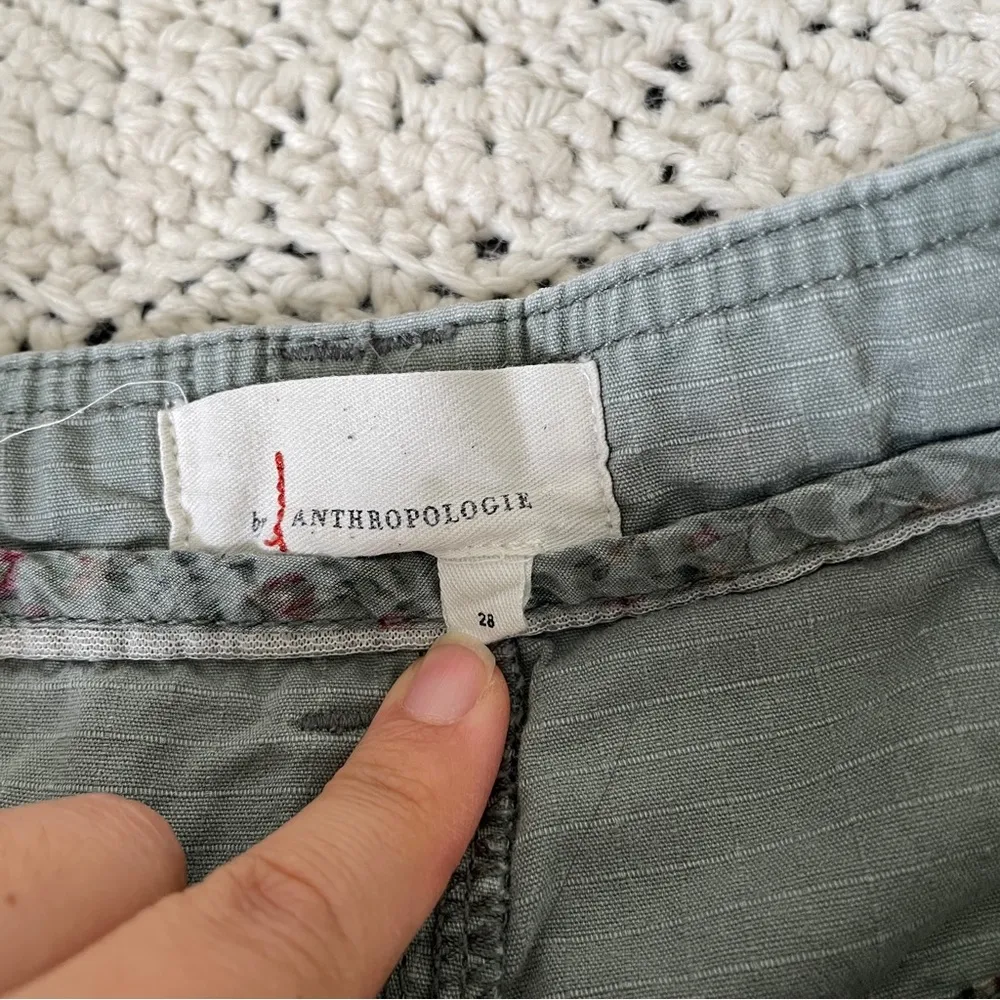 Anthropologie Jennie Ripstop High Rise Cargo Cotton Pants Green (Size 28) Cotton - Image 5