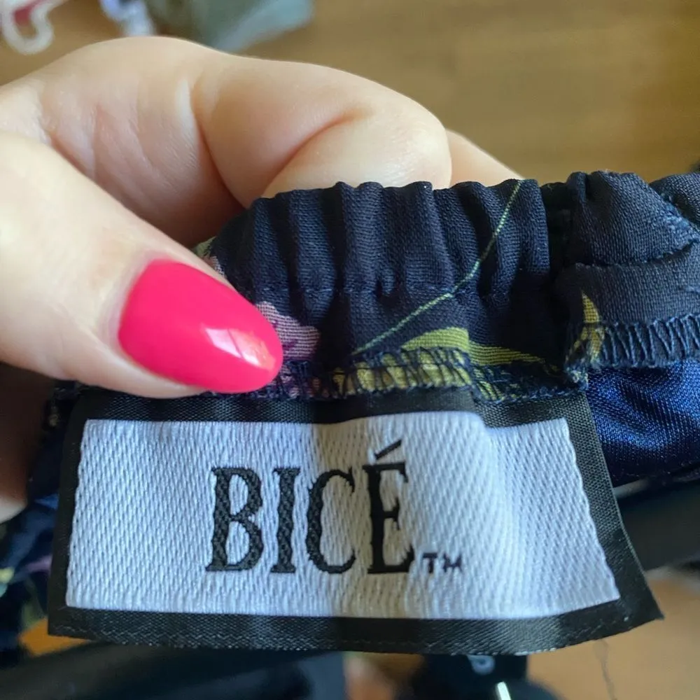 Bice 100 % polyester size 12 vintage retro blue floral maxi midi skirt lined - Image 6