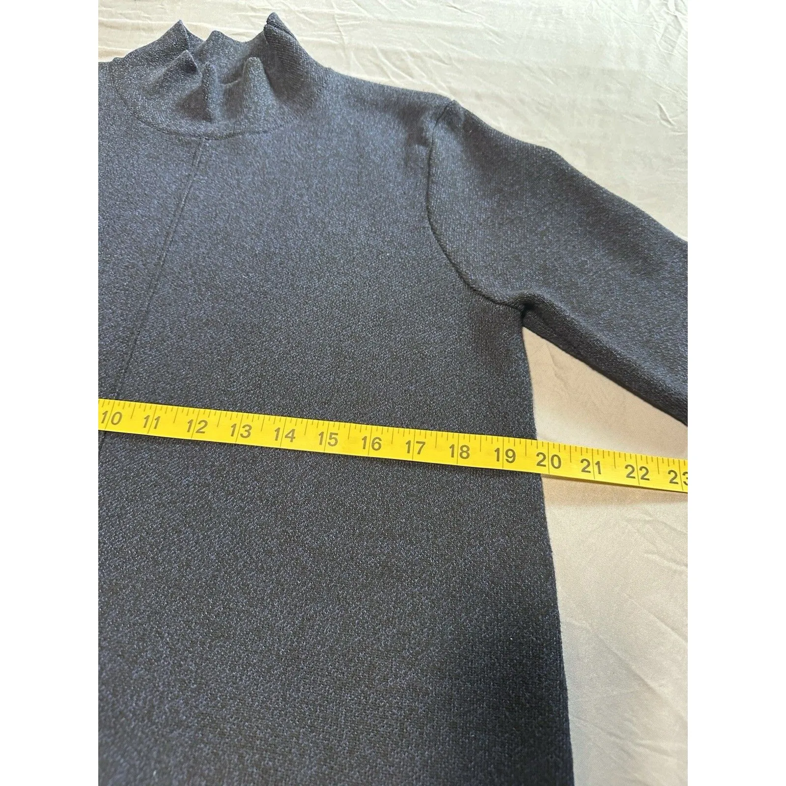 Zara Mock Neck Knit Sweater, dark blue, women's size L - Image 3