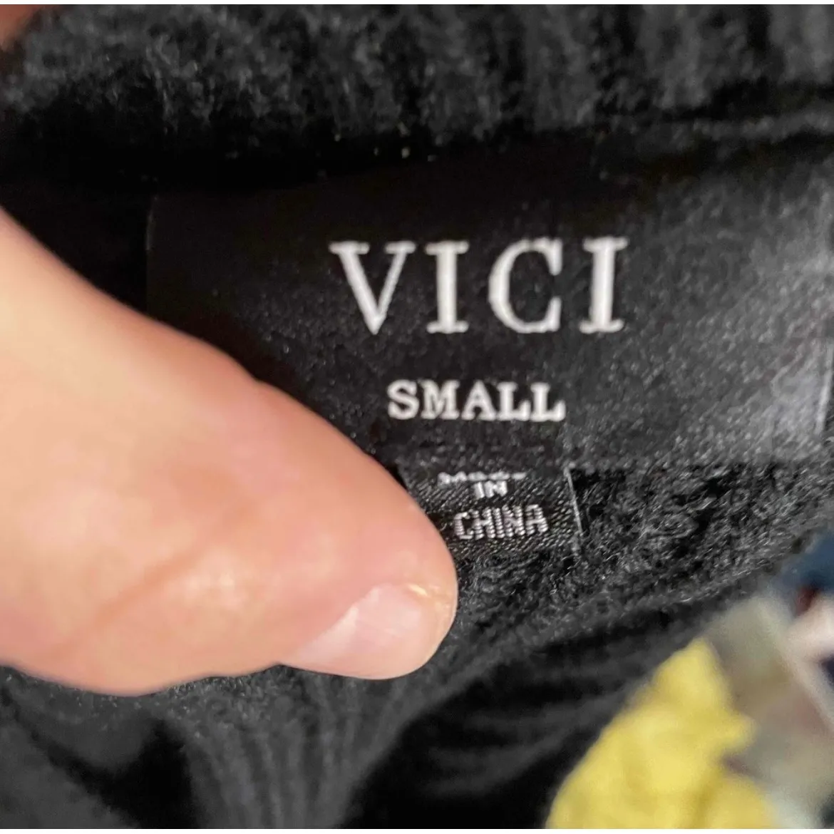 VICI Black Fringe Sweater Dress Tunic Long Sleeve Crew Neck Women's Small - Image 4