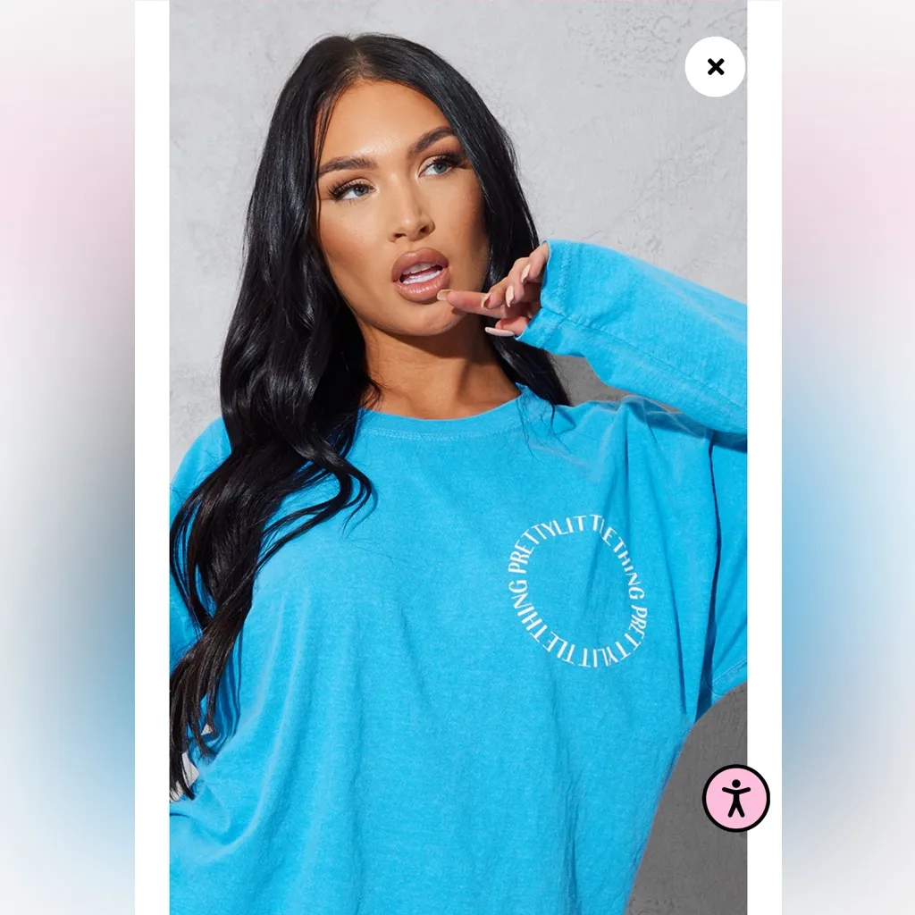 NWT PLT BRIGHT BLUE WASHED LONG SLEEVE TEE S - Image 2