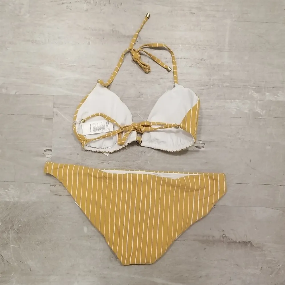 💕💕 Bikini Set Gia Triangle Top + Luciana Bottom Dorada Stripe 8 M NWT - Image 14