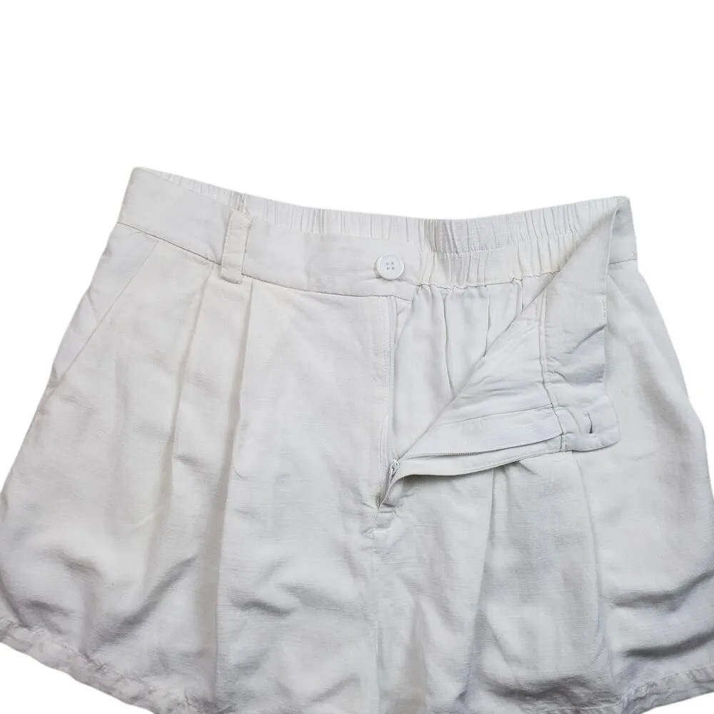 Mable Anthropologie Aliya Shorts Womens Small White Linen Blend High Rise - Image 5