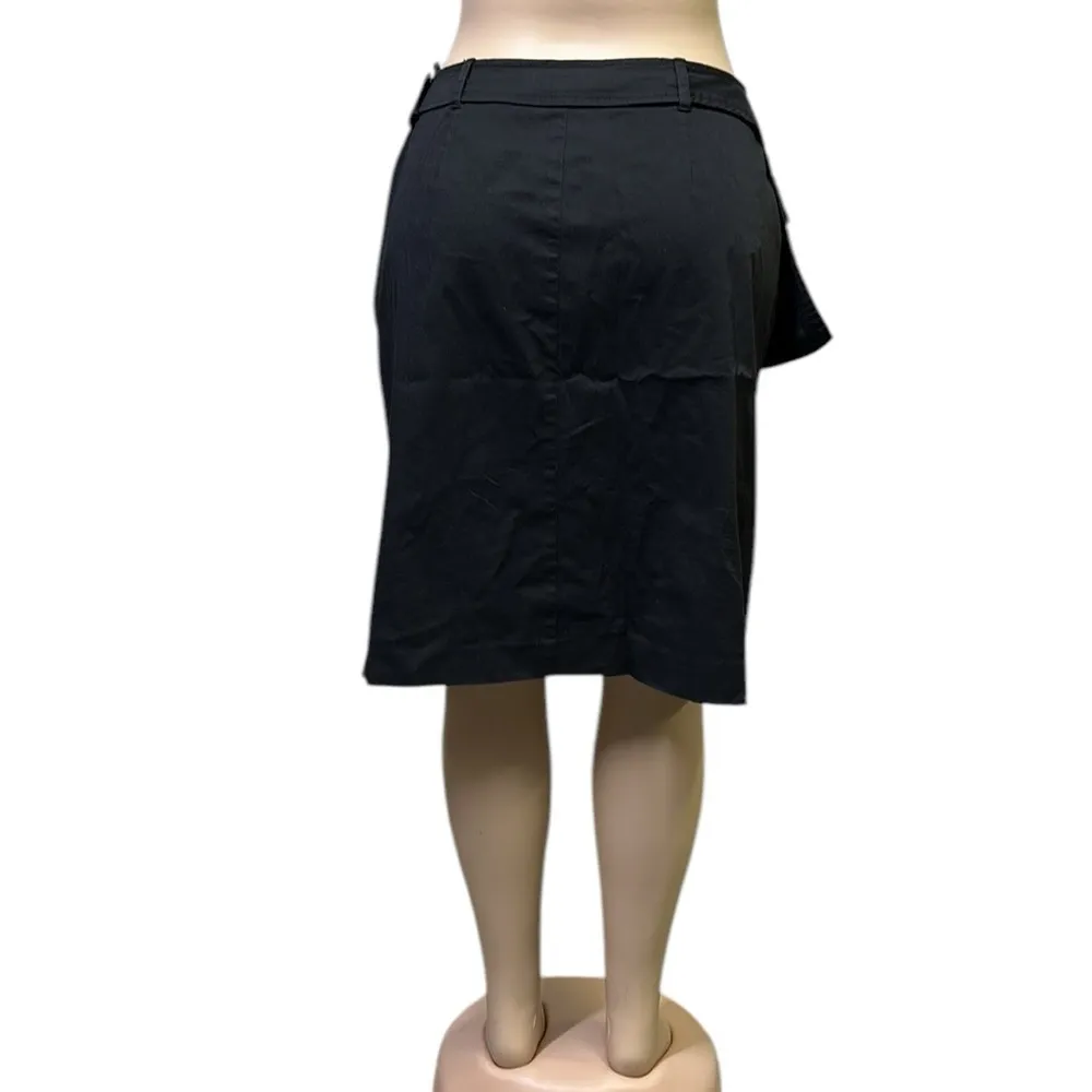 Vintage Evan Picone Black Waitress Pocket Purse Midi Length Zip Side Skirt 10 - Image 5
