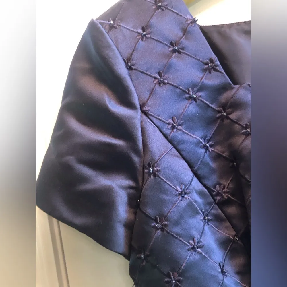 Vintage Plaza South Dress Navy Blue Size 10 - Image 5