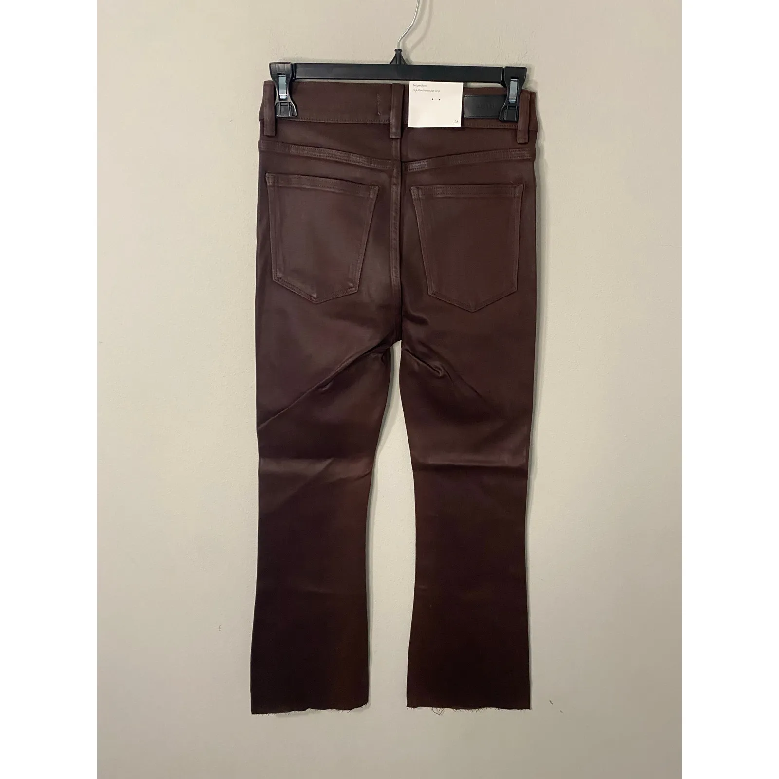 New DL1961 Bridget Boot High Rise Instascult Crop Pants, Chocolate Size 26 - Image 5