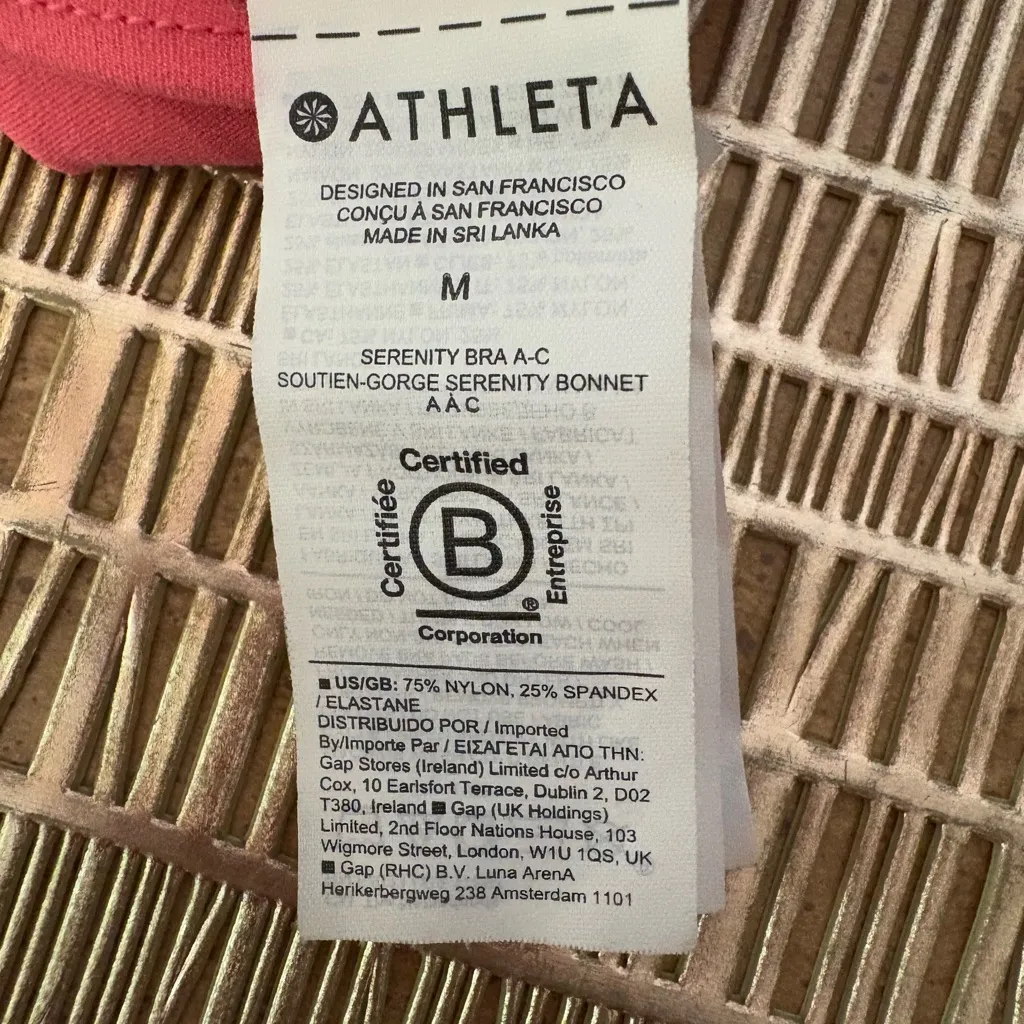 Athleta Pink Racerback Sports‎ Bra Running Yoga Athletic Womens Size Medium - Image 5