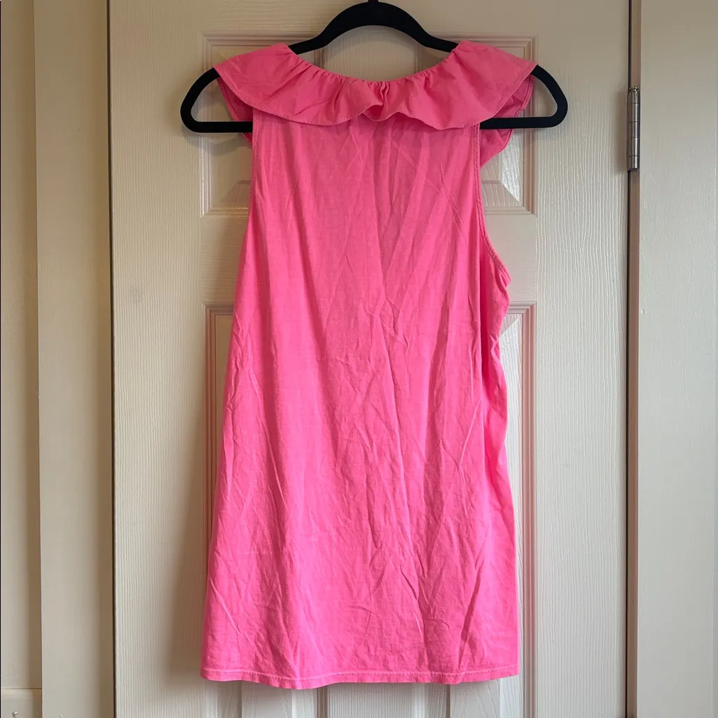 Lilly Pulitzer | Pink Ruffled Tank Top 100% Cotton Size Large RN# 88189 - Image 6