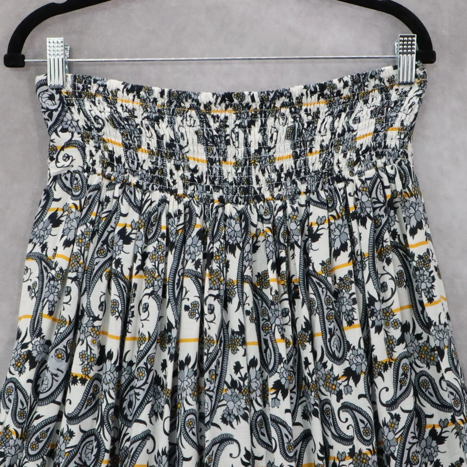 Sassy Doll Boho Paisley Skirt Midi Gypsy Floral Festival Retro XL Extra Large Black - Image 5