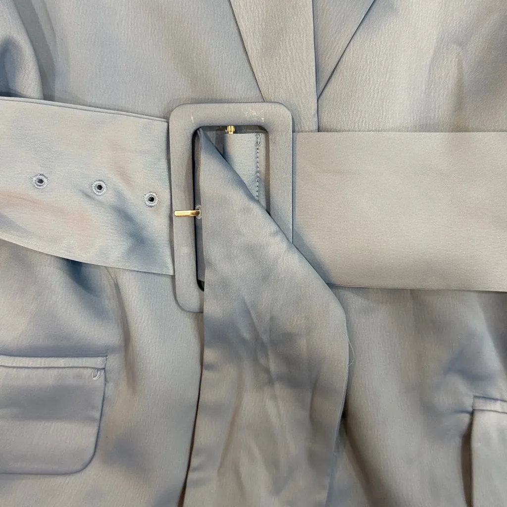 House of Harlow 1960 Blue Belted Blazer Women’s Satin Oversized Size M - Image 4