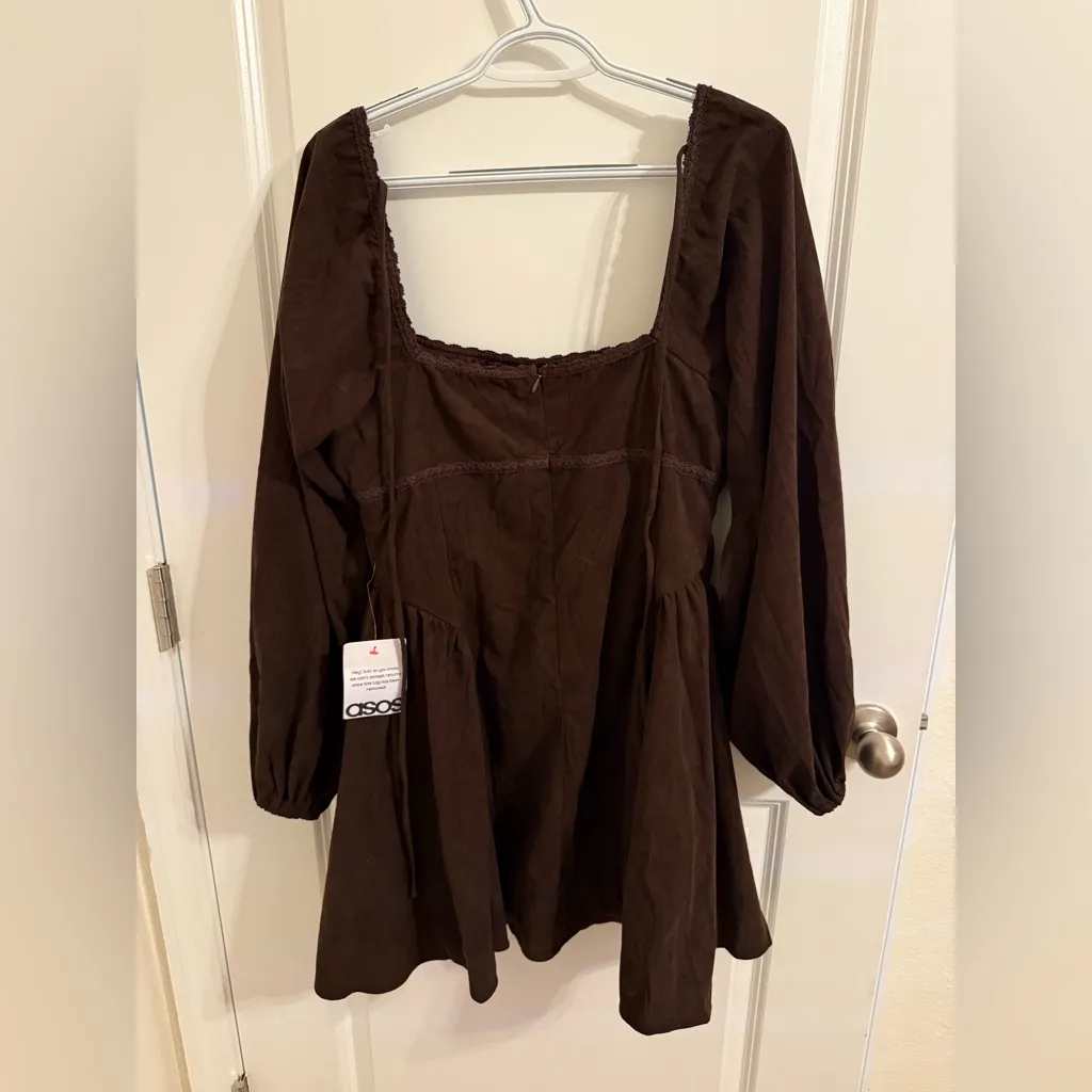 NWT ASOS DESIGN Corduroy Mini Dress Size 10 - Image 5