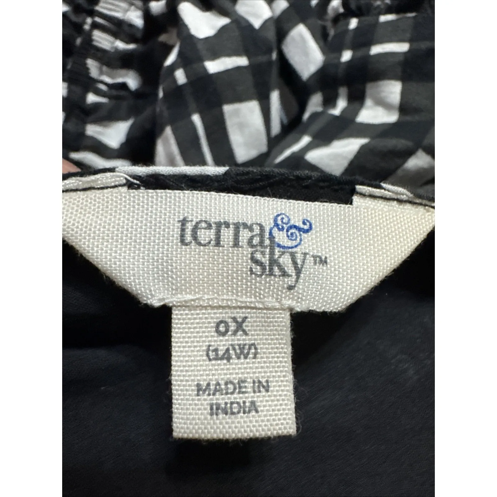 Terra & Sky Women's Ruffled Plaid Print Dress fully lined Plus Size0x (14w) Soot - Image 5