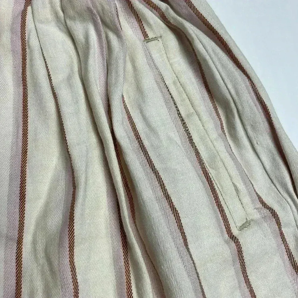 Anthropologie Paper bag High Waisted Tie Front Stripe Shorts Size 8 - Image 3