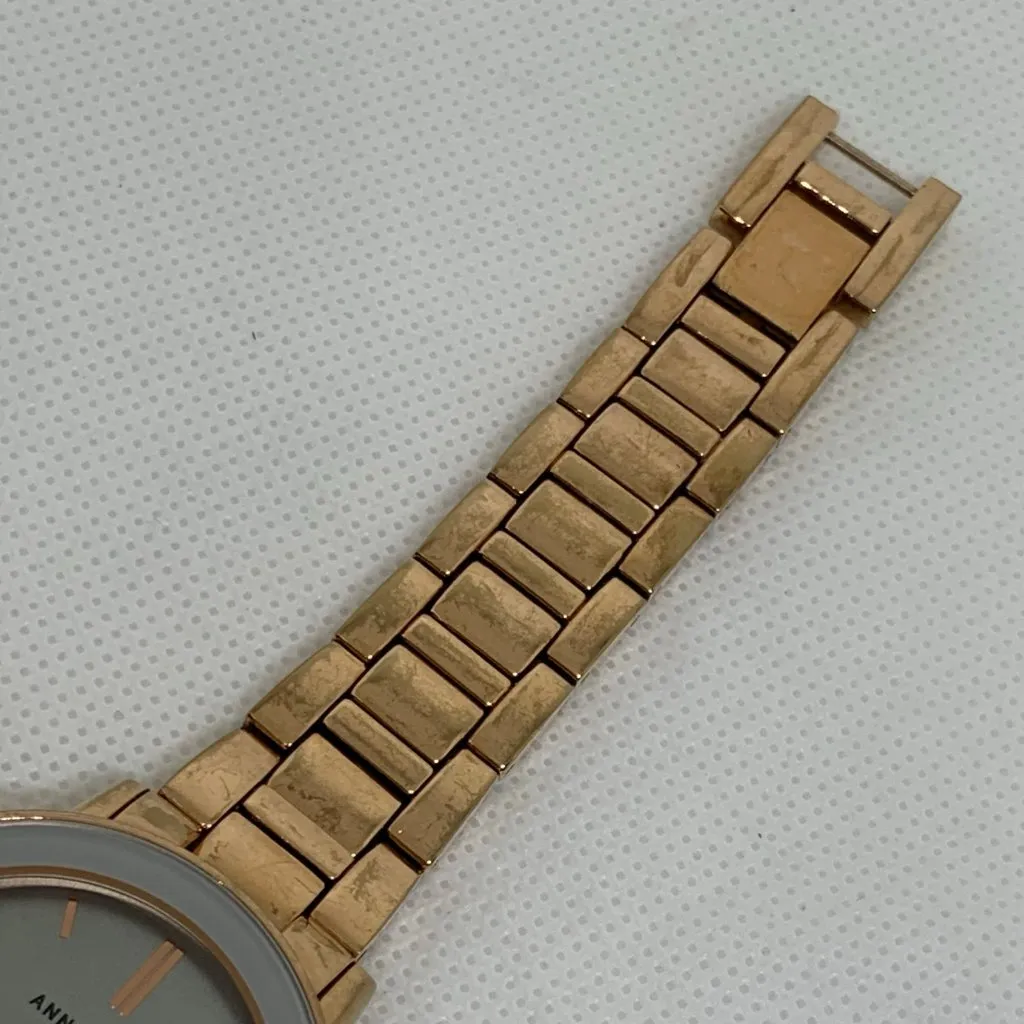 Anne Klein women watch rose gold tone small second 35mm round quartz running - Image 4