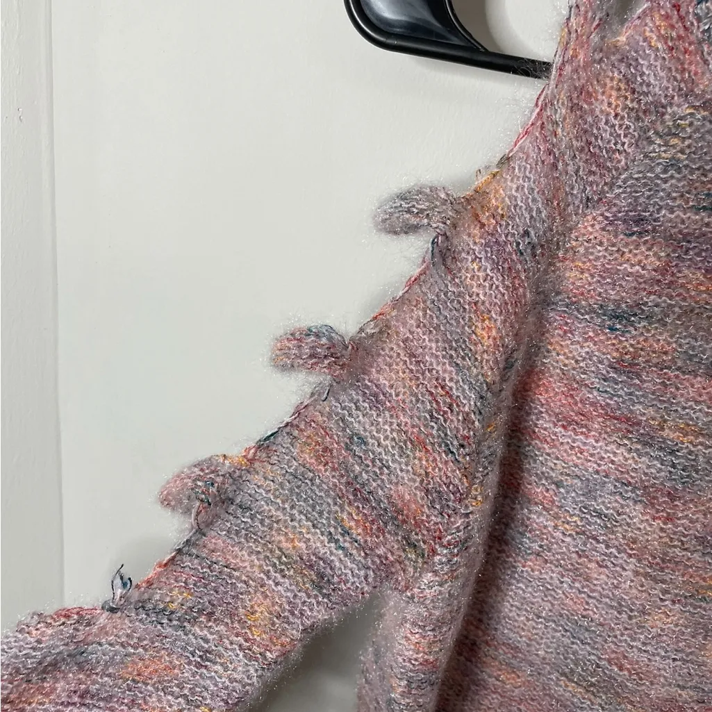 Bam Jara Women’s Lipstick Pink Cold Shoulder Sweater Pullover Small New with Tag - Image 8