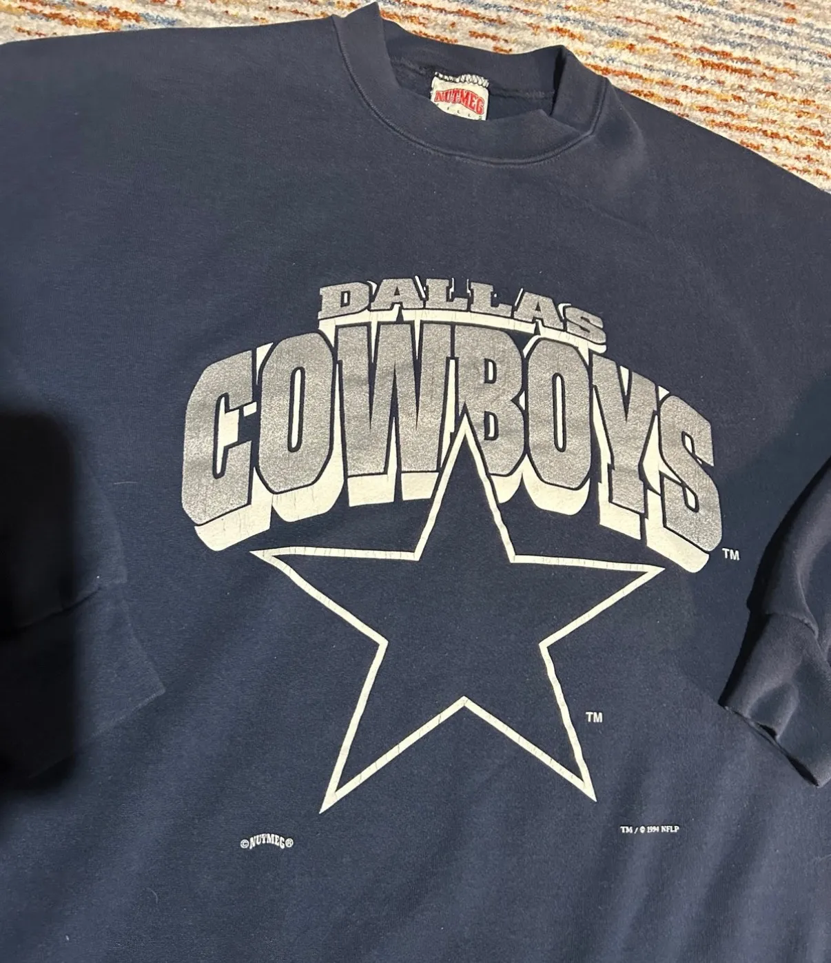Vintage Dallas Cowboys Sweatshirt Blue Size XL - Image 4
