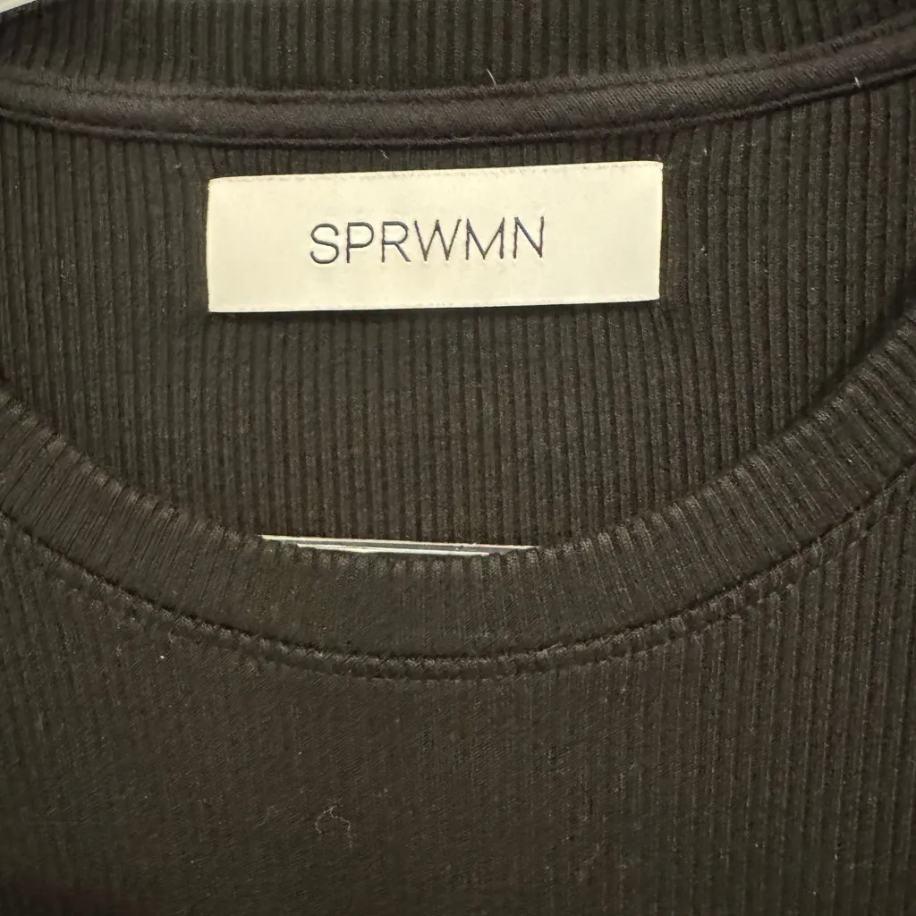 SPRWMN Black Ribbed Long Sleeve Baby Tee Size XL - Image 5