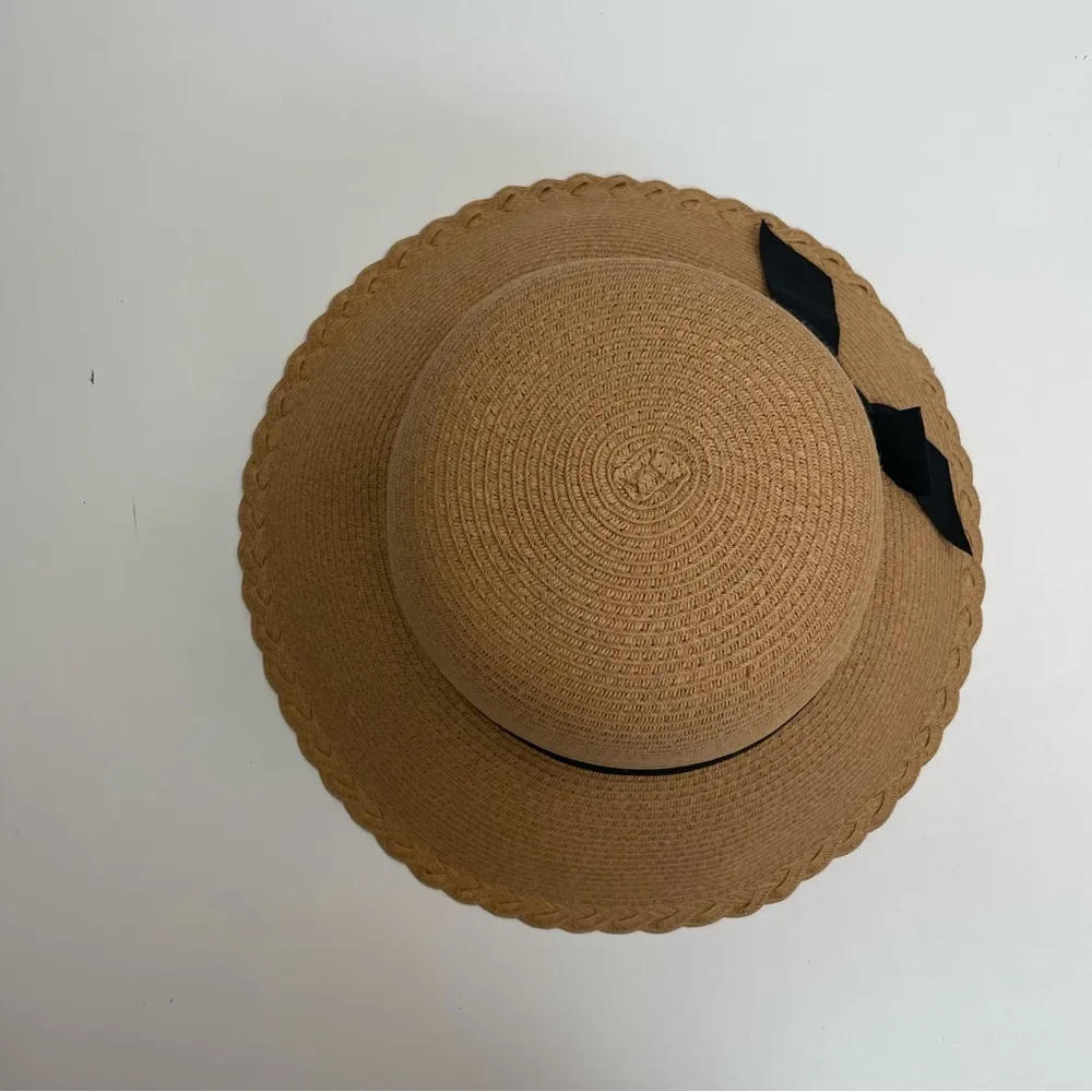 Sun N’ Sand Headwear Hat Bucket Braided Adjustable Tan Black UPF 50 Beach Travel - Image 7