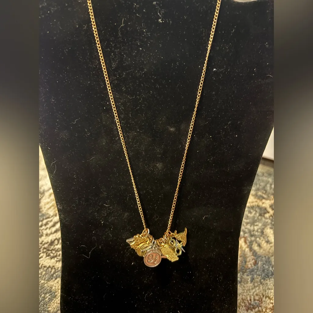 Harry Potter gold and silver toned Charm Necklace preloved - Image 3