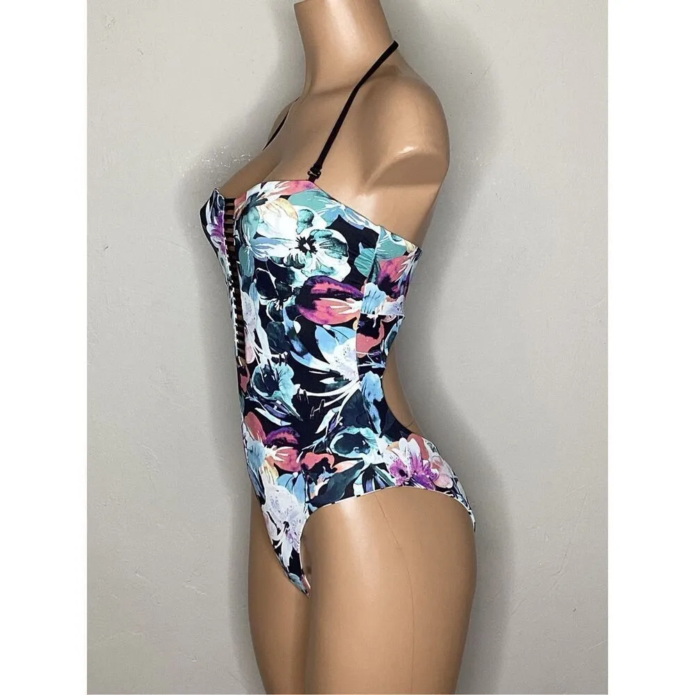 New. WET watercolor floral reversible swimsuit. X-Small. Retails $208 - Image 7