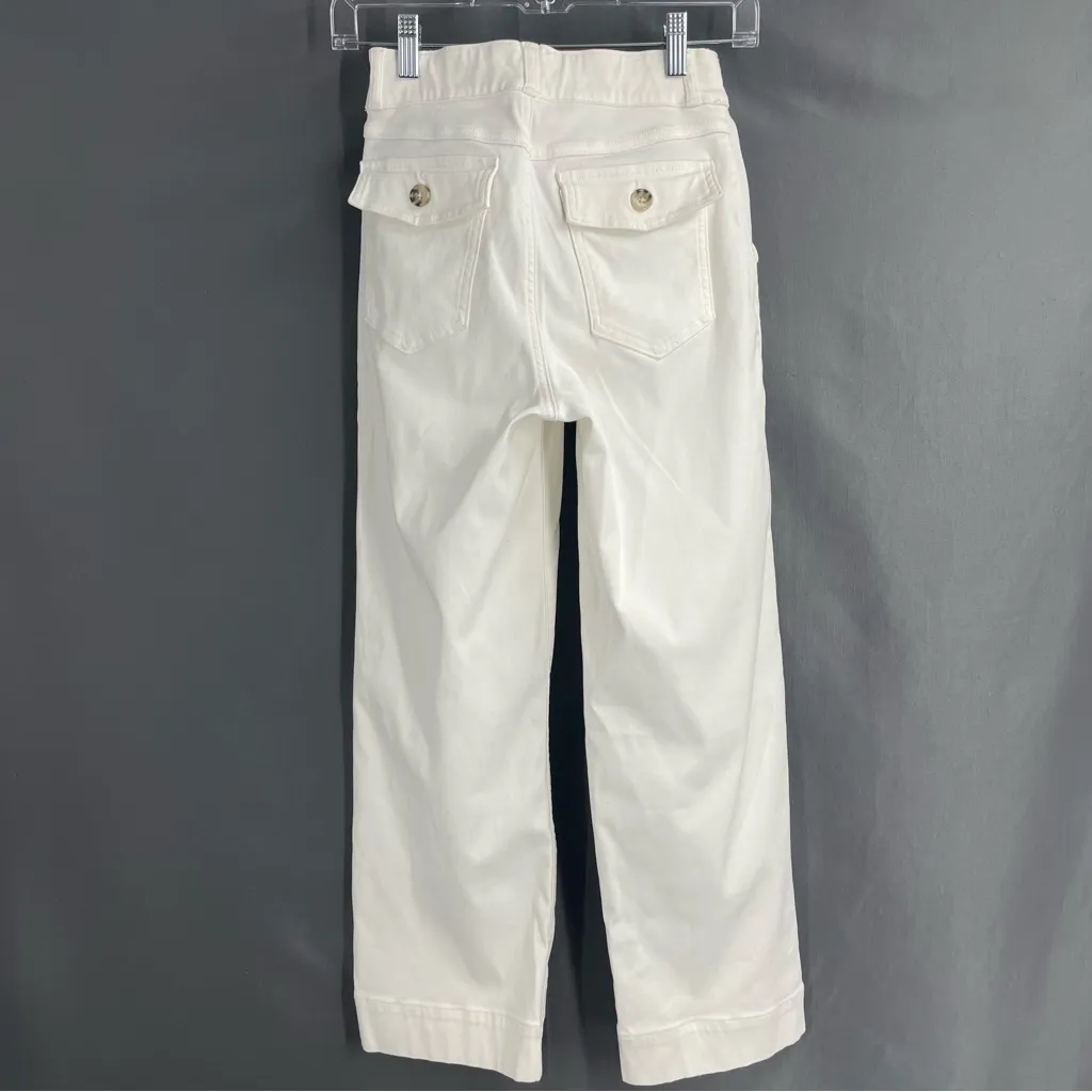 SPANX Stretch Twill Cropped Wide Leg Bright White Comfort Business Casual Pant - Image 8