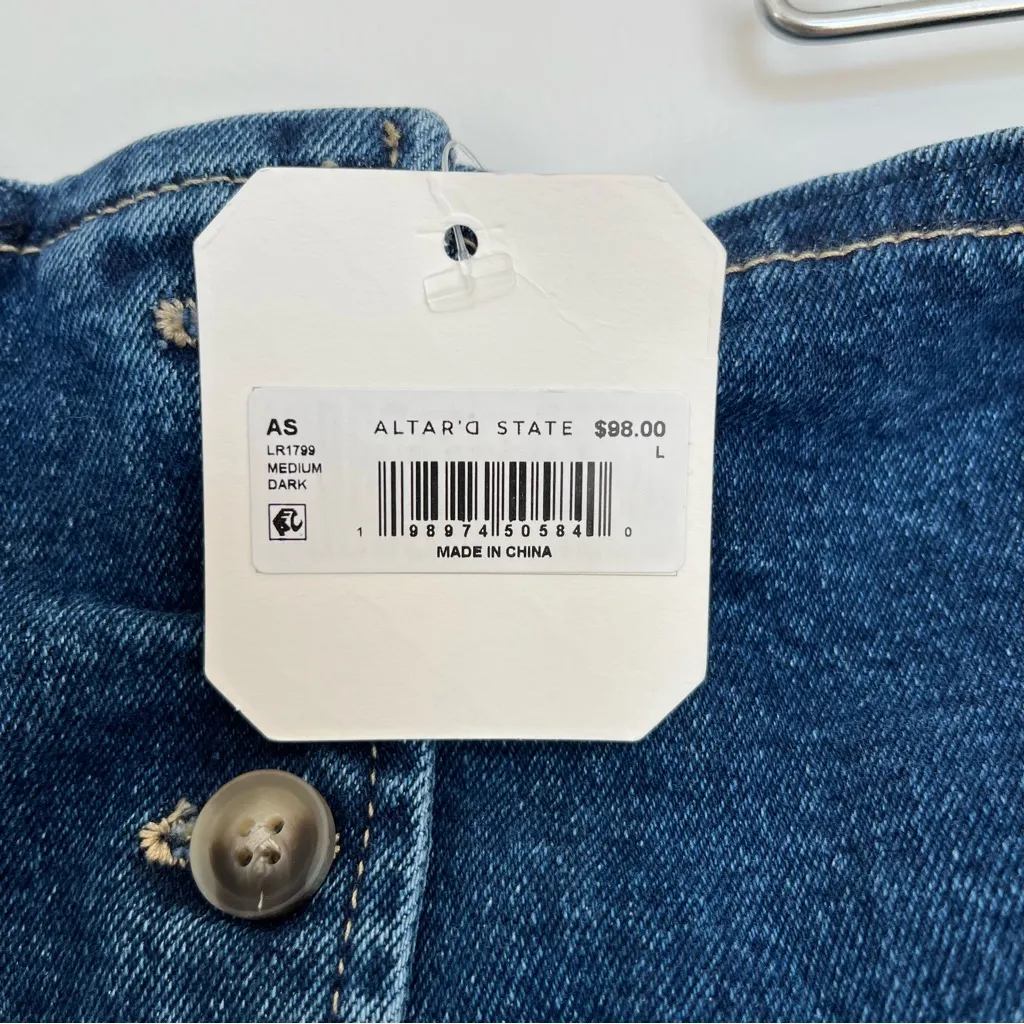 NEW Altar’d State Strapless Denim Jumpsuit Size Large NWT - Image 9