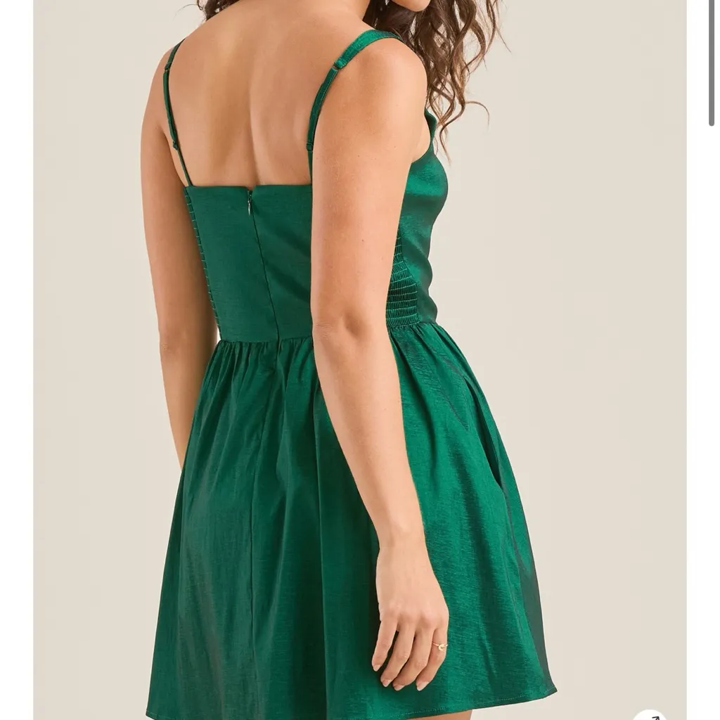 NEW Altar’d State Green Shimmer Mini Dress Size XL NWT Cute Holiday Dress - Image 4