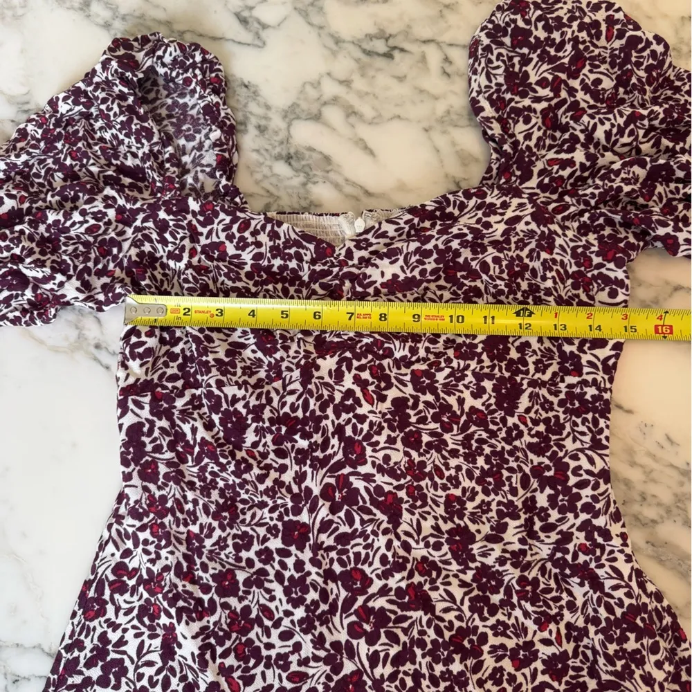 NWT Madewell Puff Sleeve Sweetheart Midi Dress in Floral 4 need left arm elastic - Image 9